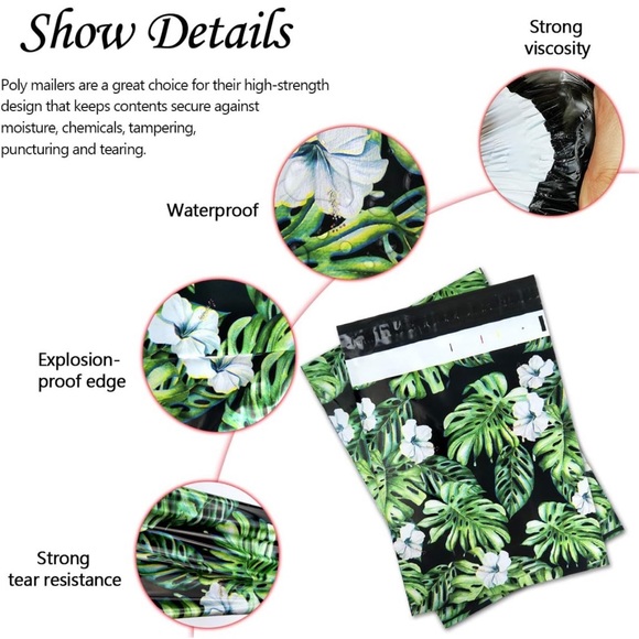 25 10X13 Poly Mailers Monstera Leaves Shipping Envelopes Bags PRICE IS FIRM - Picture 5 of 7